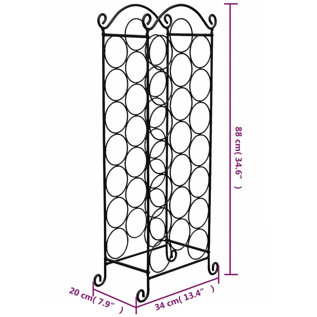 vidaXL Wine Rack for 21 Bottles Metal