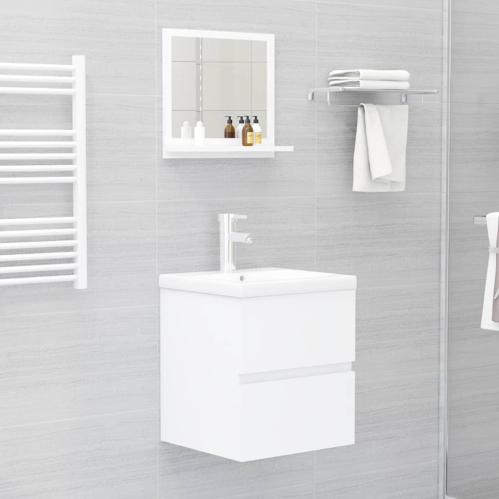 vidaXL Bathroom Mirror White 15.7"x4.1"x14.6" Engineered Wood