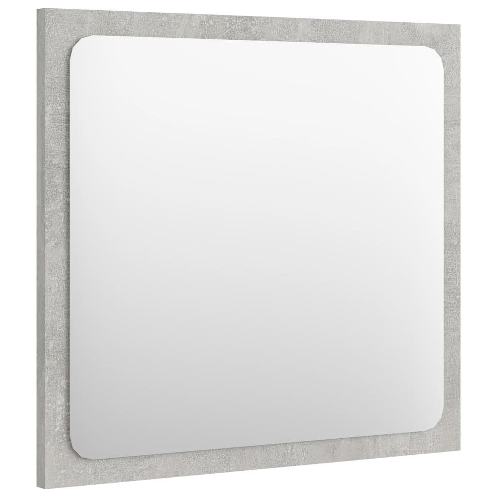 vidaXL Bathroom Mirror Concrete Gray 15.7"x0.6"x14.6" Engineered Wood