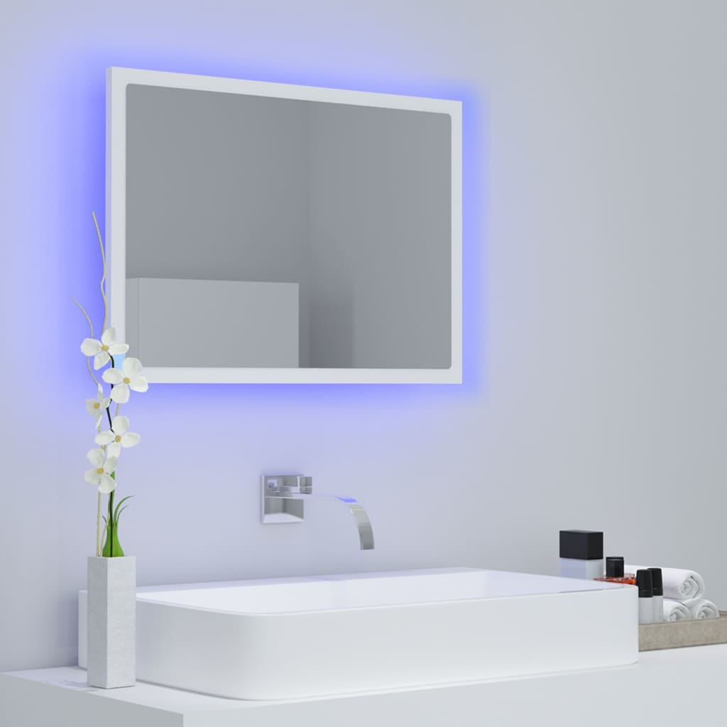 vidaXL LED Bathroom Mirror White 23.6"x3.3"x14.6" Acrylic