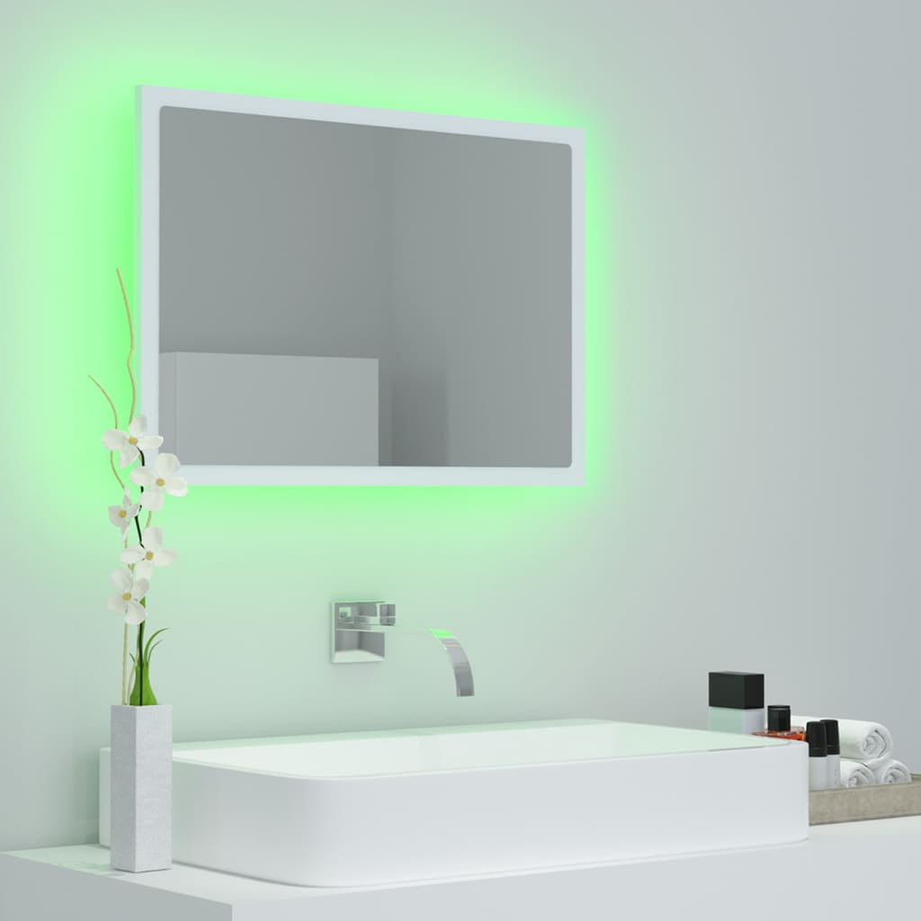 vidaXL LED Bathroom Mirror White 23.6"x3.3"x14.6" Acrylic