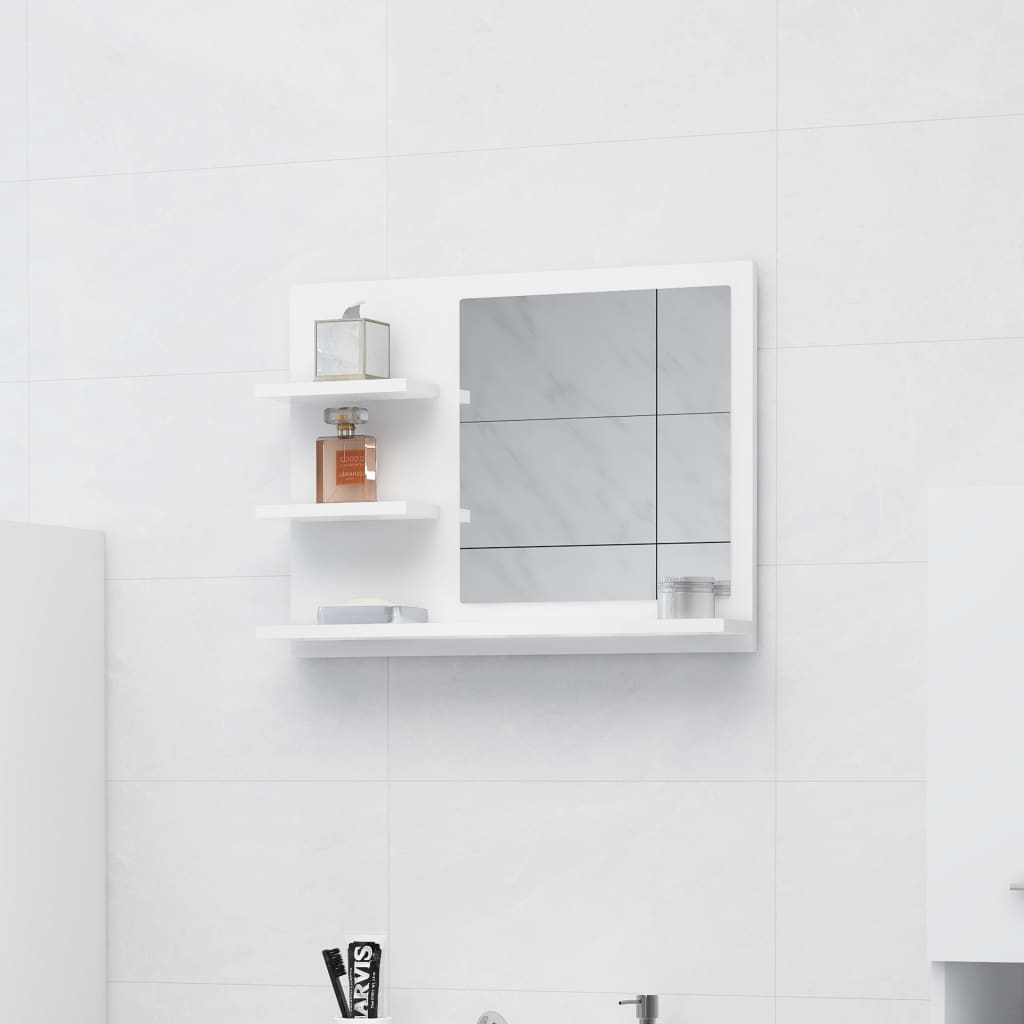 vidaXL Bathroom Mirror White 23.6"x4.1"x17.7" Engineered Wood