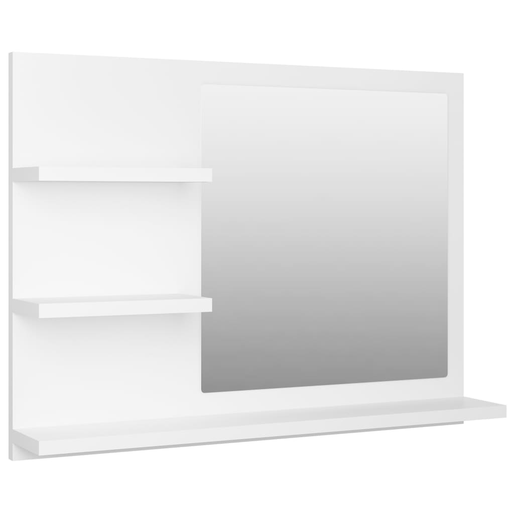 vidaXL Bathroom Mirror White 23.6"x4.1"x17.7" Engineered Wood