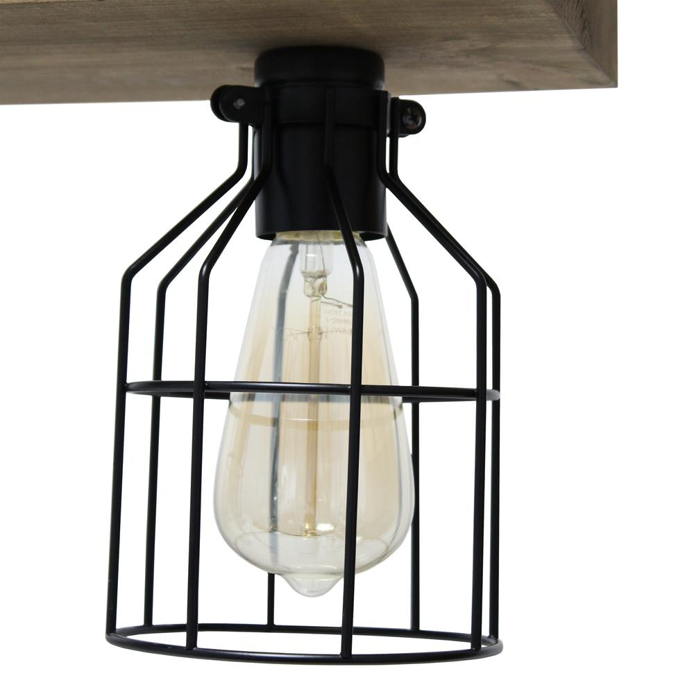 4 Light Farmhouse Beam Pendant, Restored Wood