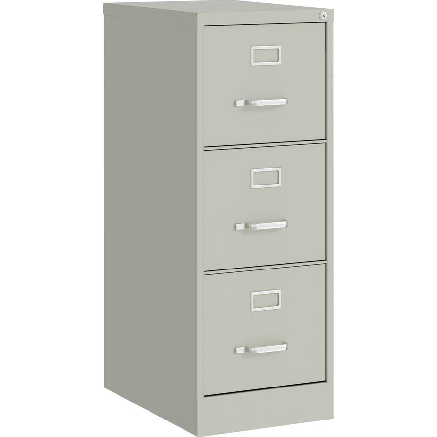 Lorell Fortress Series 22" Commercial-Grade Vertical File Cabinet - 15" x 22" x 40.2" - 3 x Drawer(s) for File - Letter - Vertical - Ball-bearing Suspension, Removable Lock, Pull Handle, Wire Manageme