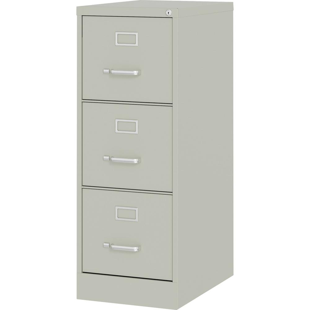 Lorell Fortress Series 22" Commercial-Grade Vertical File Cabinet - 15" x 22" x 40.2" - 3 x Drawer(s) for File - Letter - Vertical - Ball-bearing Suspension, Removable Lock, Pull Handle, Wire Manageme