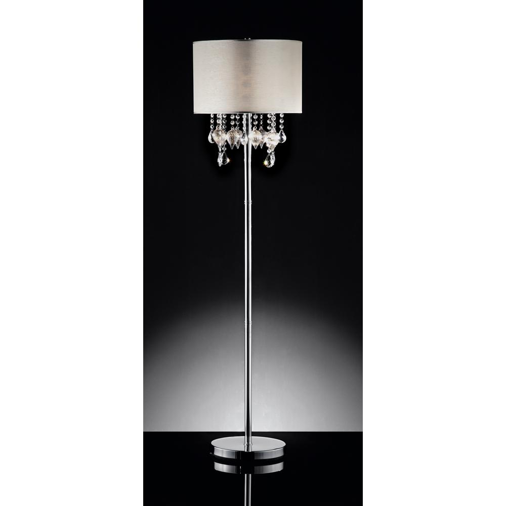 Drape Crystal Gl.Peach Floor Lamp