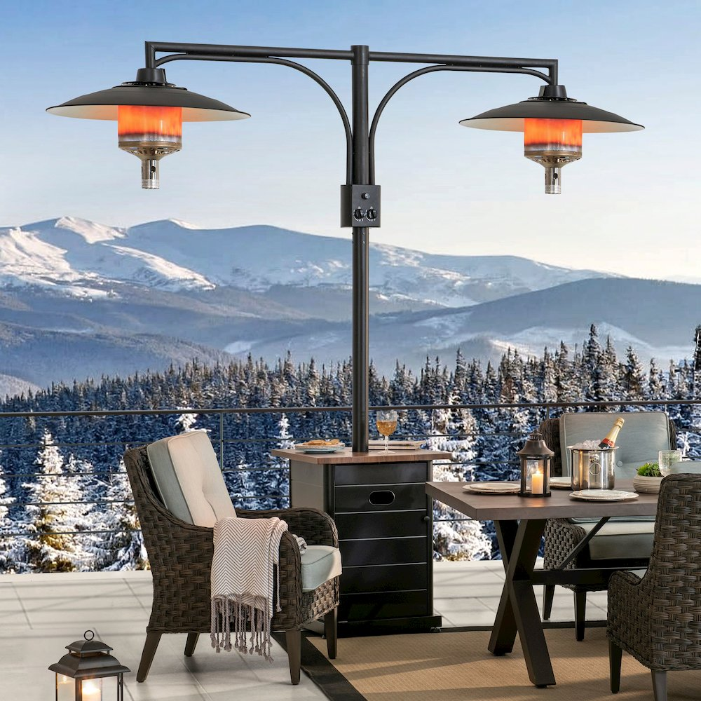 Nedson 45,000 BTU Standing Outdoor Patio Propane Steel Dual Heater