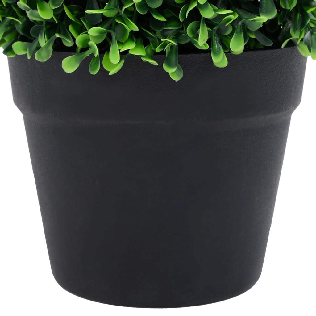 vidaXL Artificial Boxwood Plants 2 pcs with Pots Ball Shaped Green 12.6"