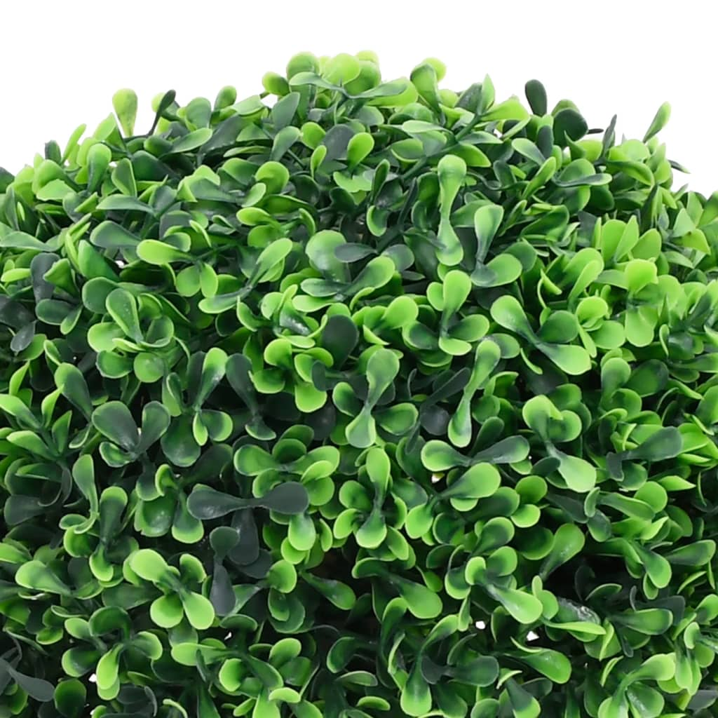 vidaXL Artificial Boxwood Plants 2 pcs with Pots Ball Shaped Green 14.6"