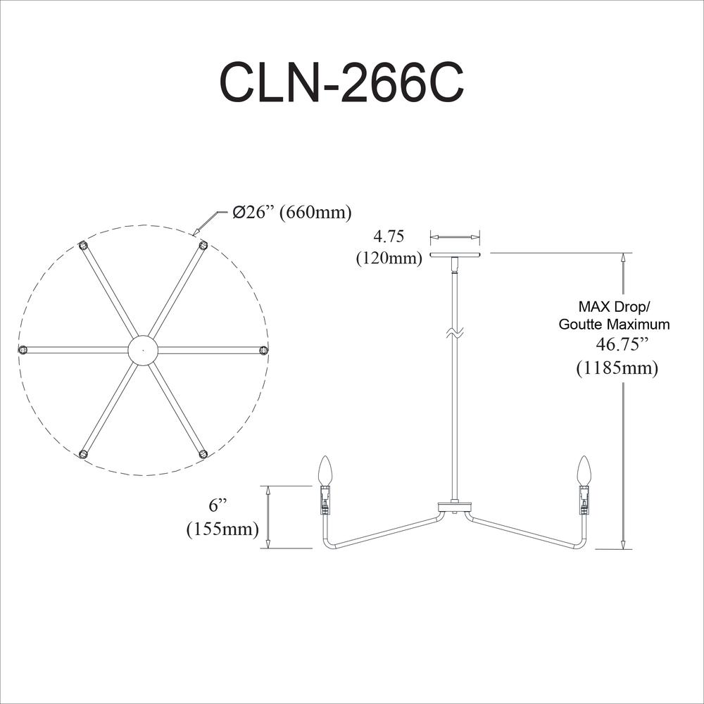 6LT Incandescent Chandelier, MB