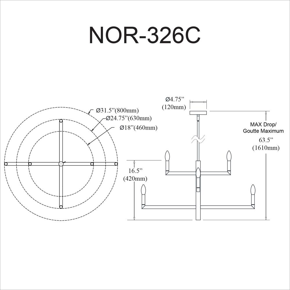 6LT Chandelier,  MB