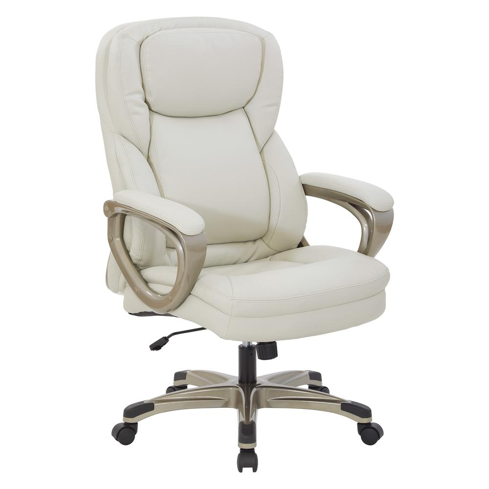 Exec Bonded Lthr Office Chair, Cream / Cocoa