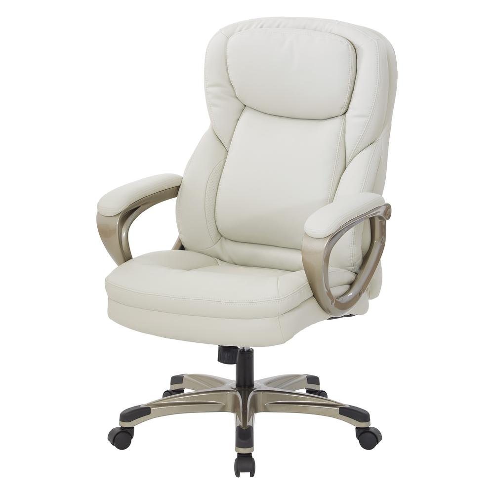 Exec Bonded Lthr Office Chair, Cream / Cocoa