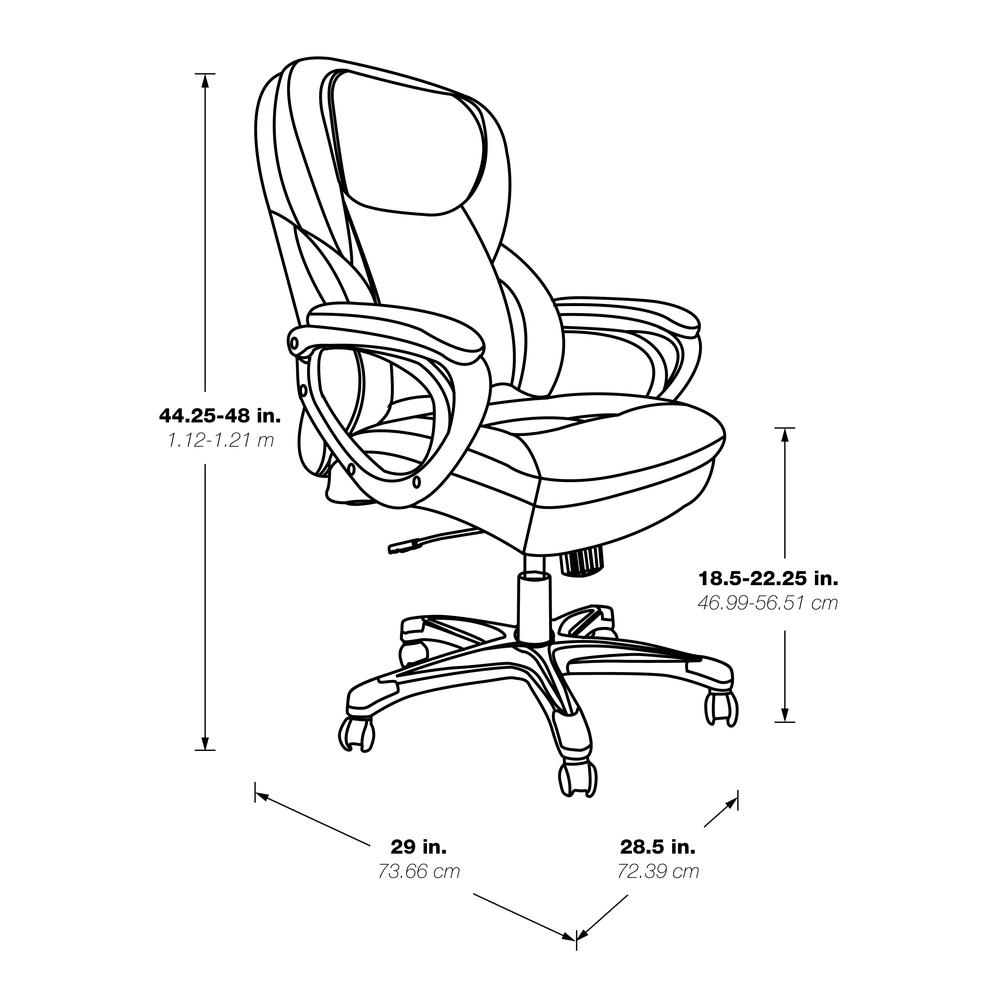 Exec Bonded Lthr Office Chair, Cream / Cocoa