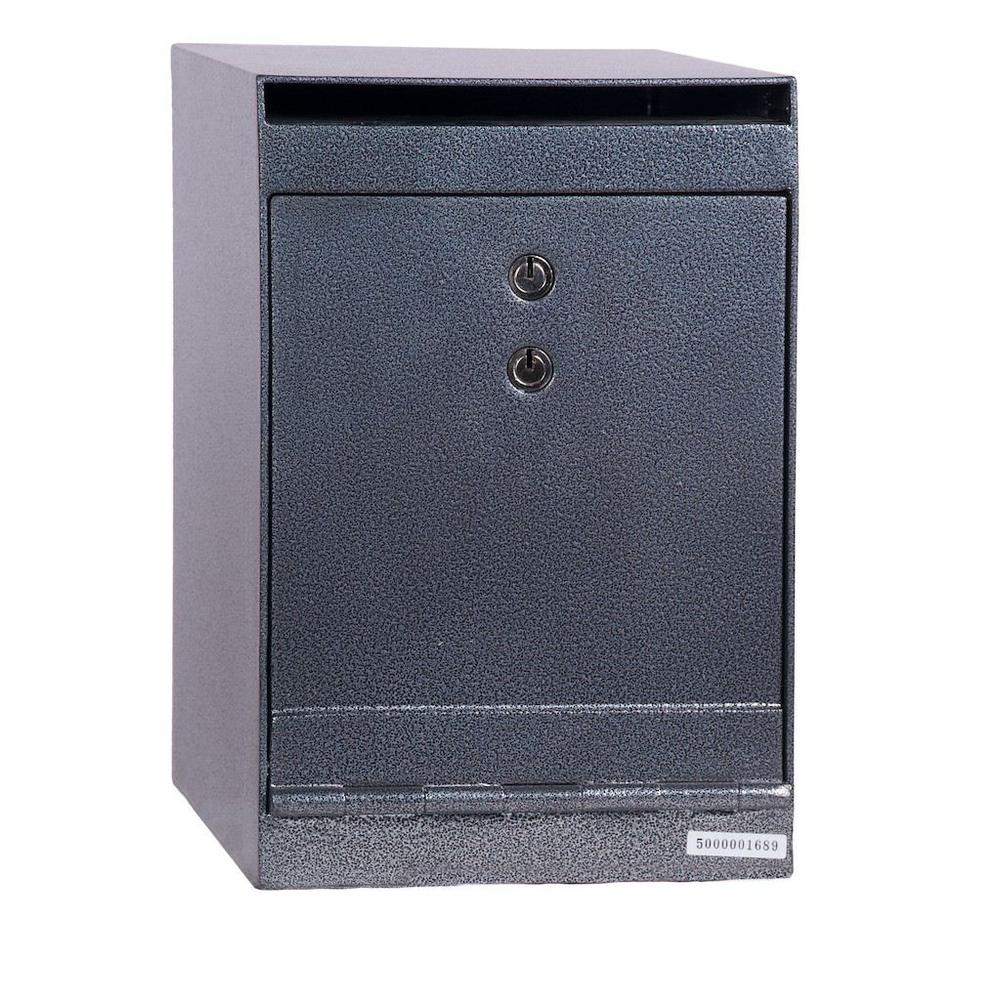 Depository Safe with inner locking department Gray