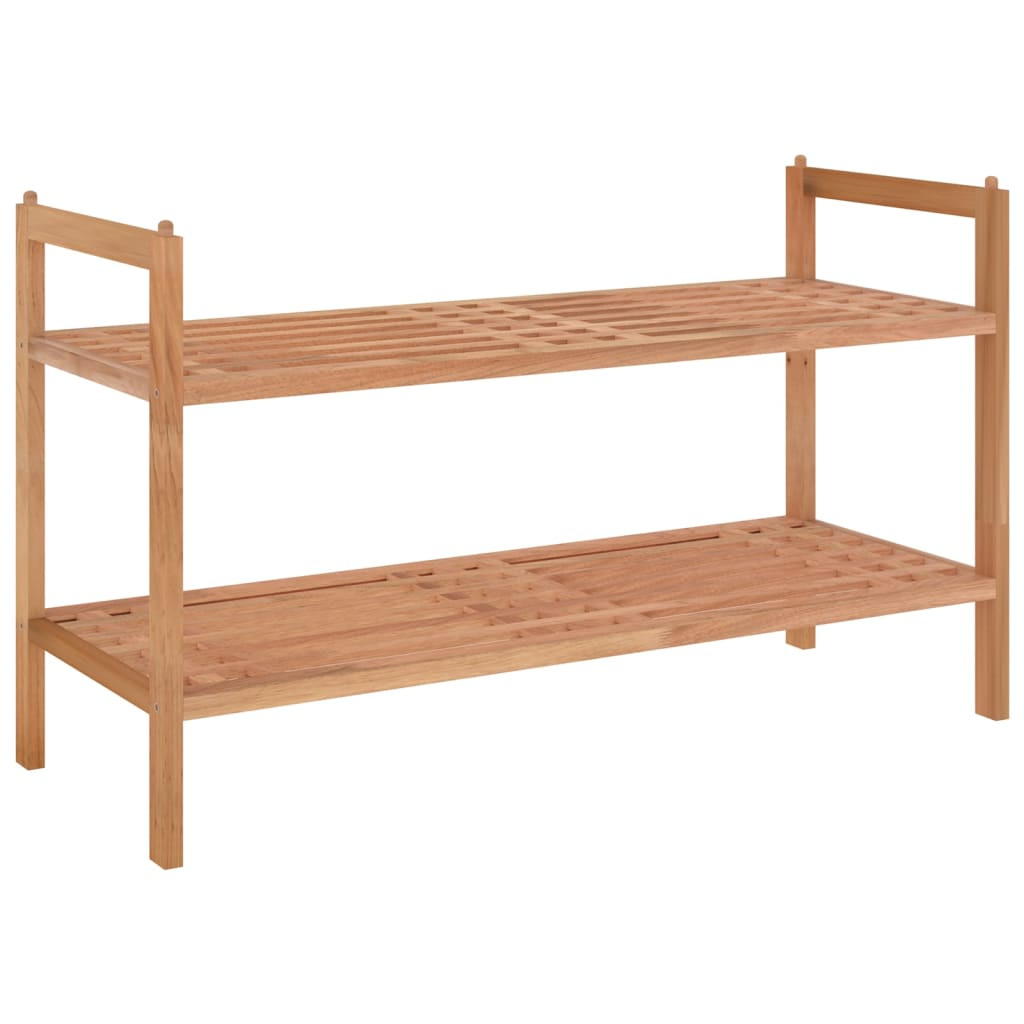 vidaXL Shoe Rack 27.2"x10.6"x16.1" Solid Wood Walnut