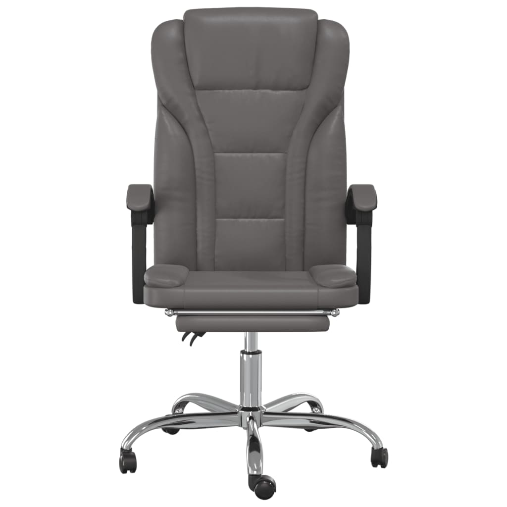 vidaXL Reclining Office Chair Gray Faux Leather