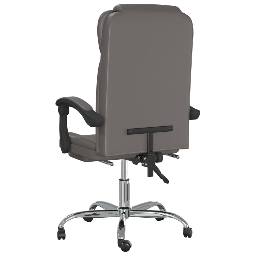 vidaXL Reclining Office Chair Gray Faux Leather