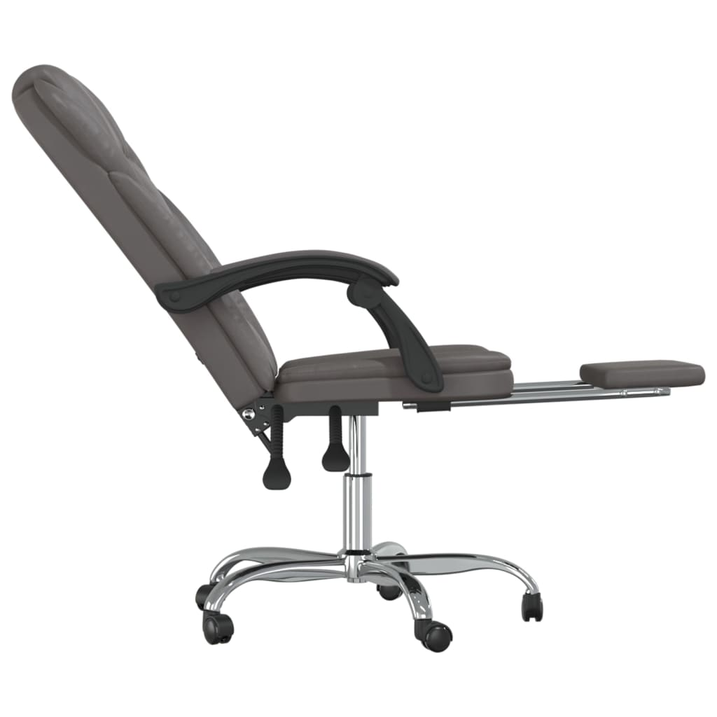 vidaXL Reclining Office Chair Gray Faux Leather