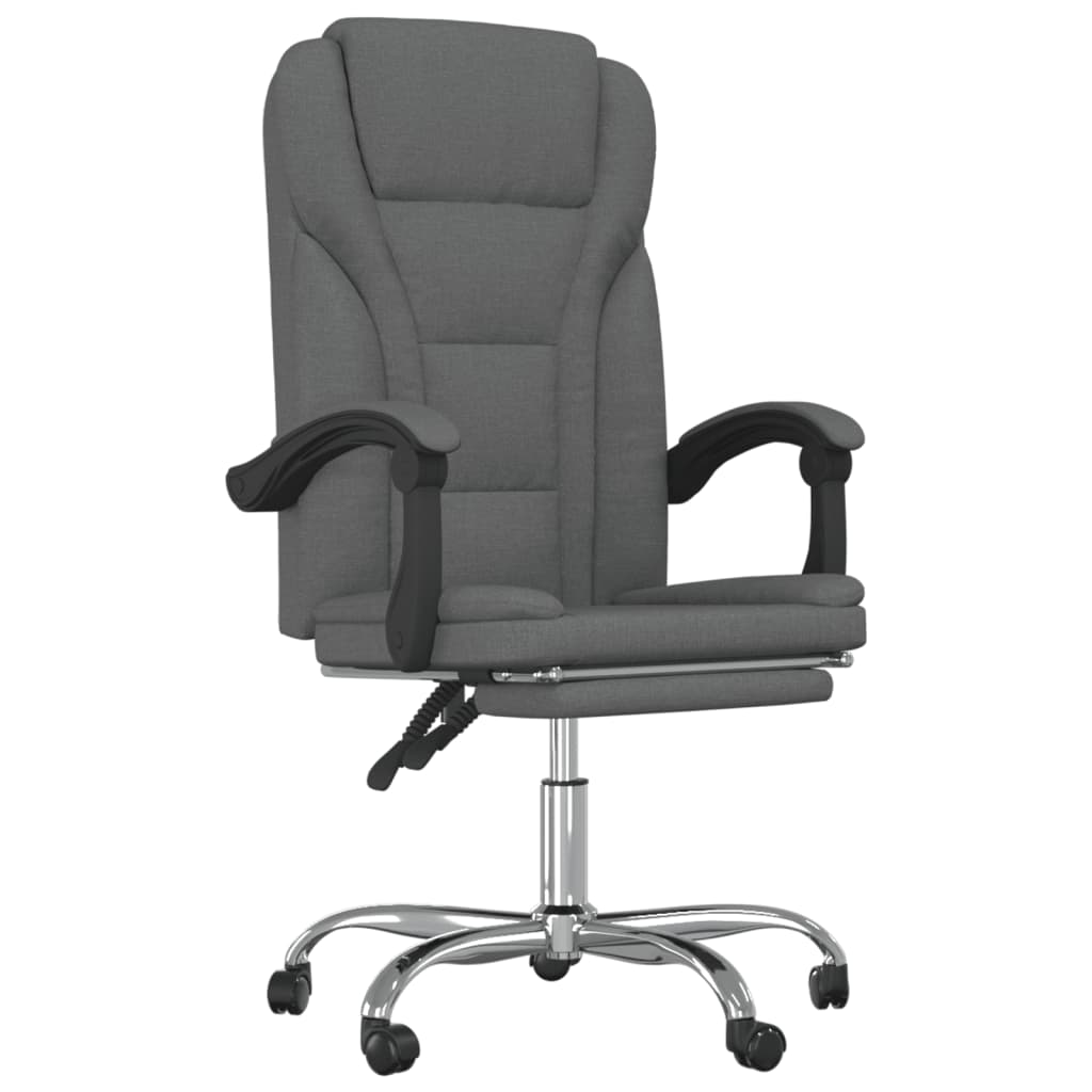 vidaXL Reclining Office Chair Dark Gray Fabric