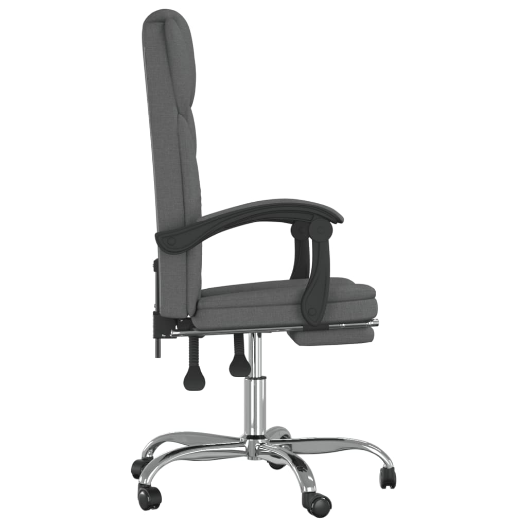 vidaXL Reclining Office Chair Dark Gray Fabric