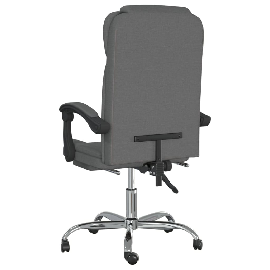 vidaXL Reclining Office Chair Dark Gray Fabric