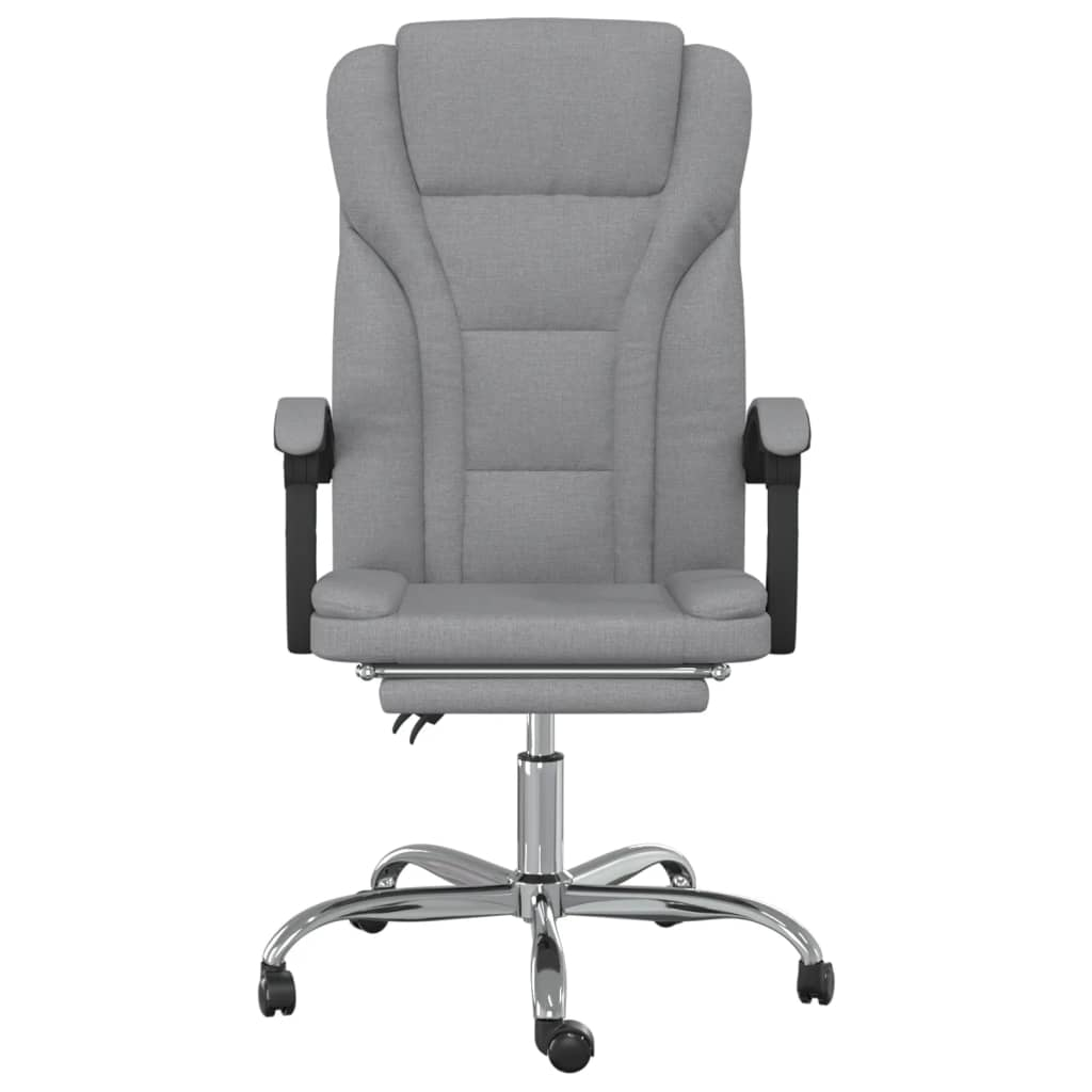 vidaXL Reclining Office Chair Light Gray Fabric