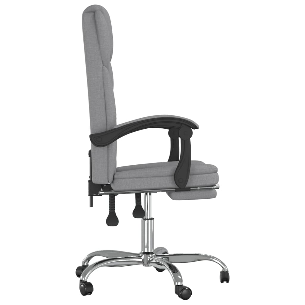 vidaXL Reclining Office Chair Light Gray Fabric