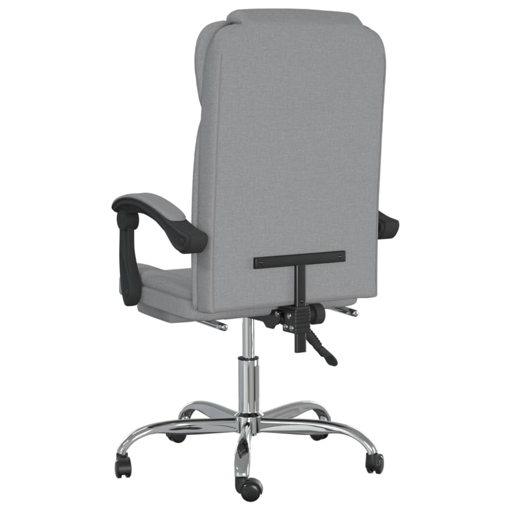 vidaXL Reclining Office Chair Light Gray Fabric