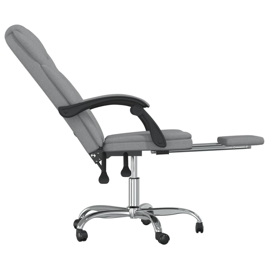 vidaXL Reclining Office Chair Light Gray Fabric