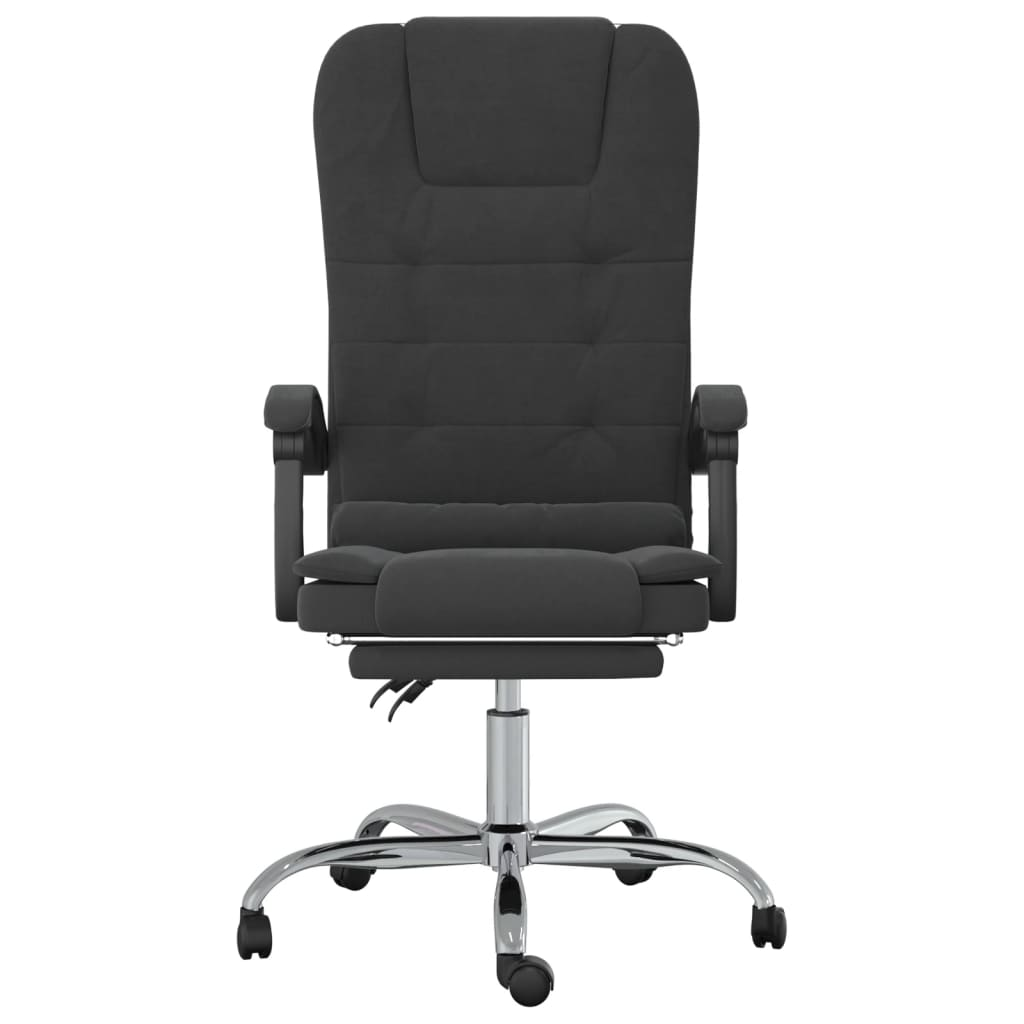 vidaXL Massage Reclining Office Chair Black Velvet