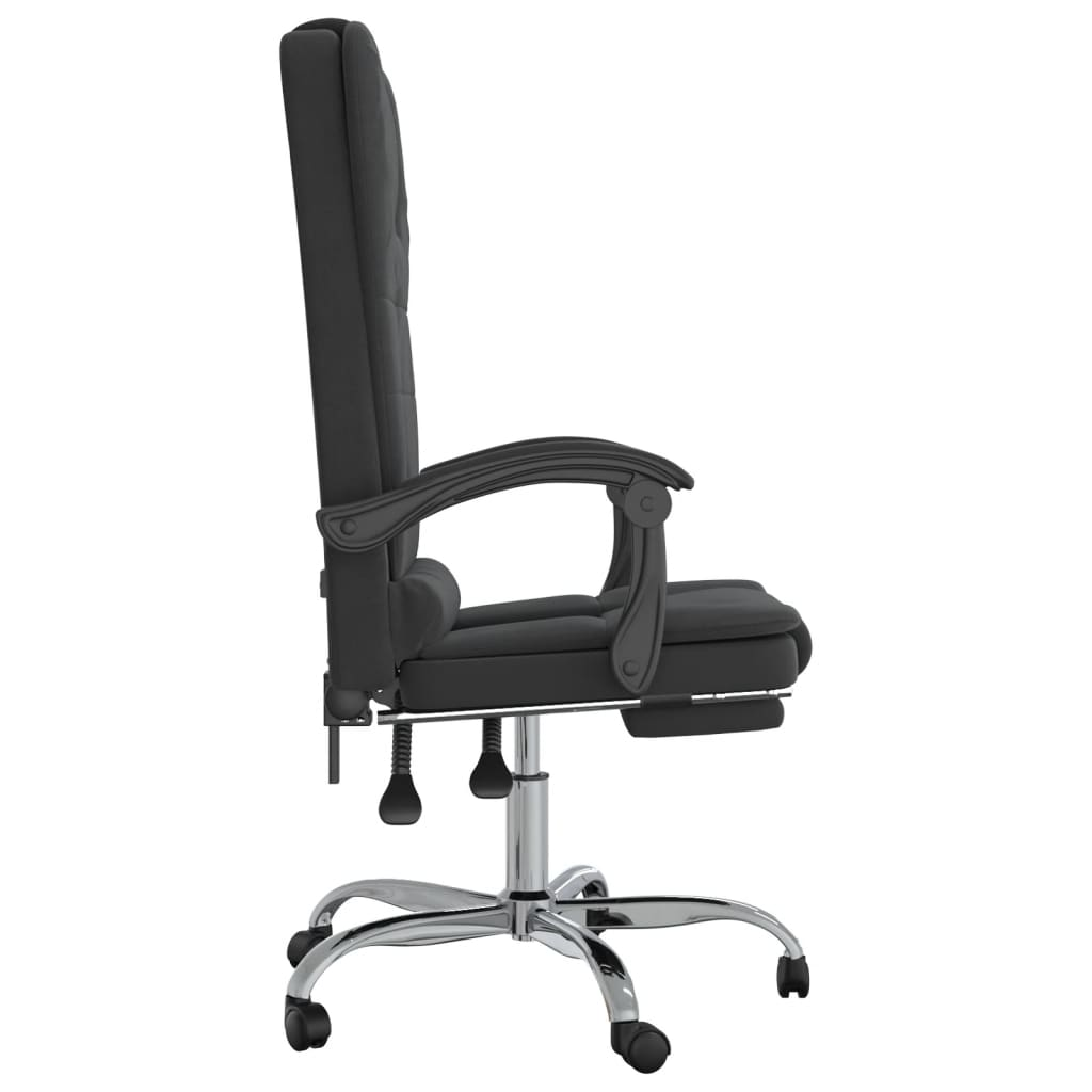 vidaXL Massage Reclining Office Chair Black Velvet