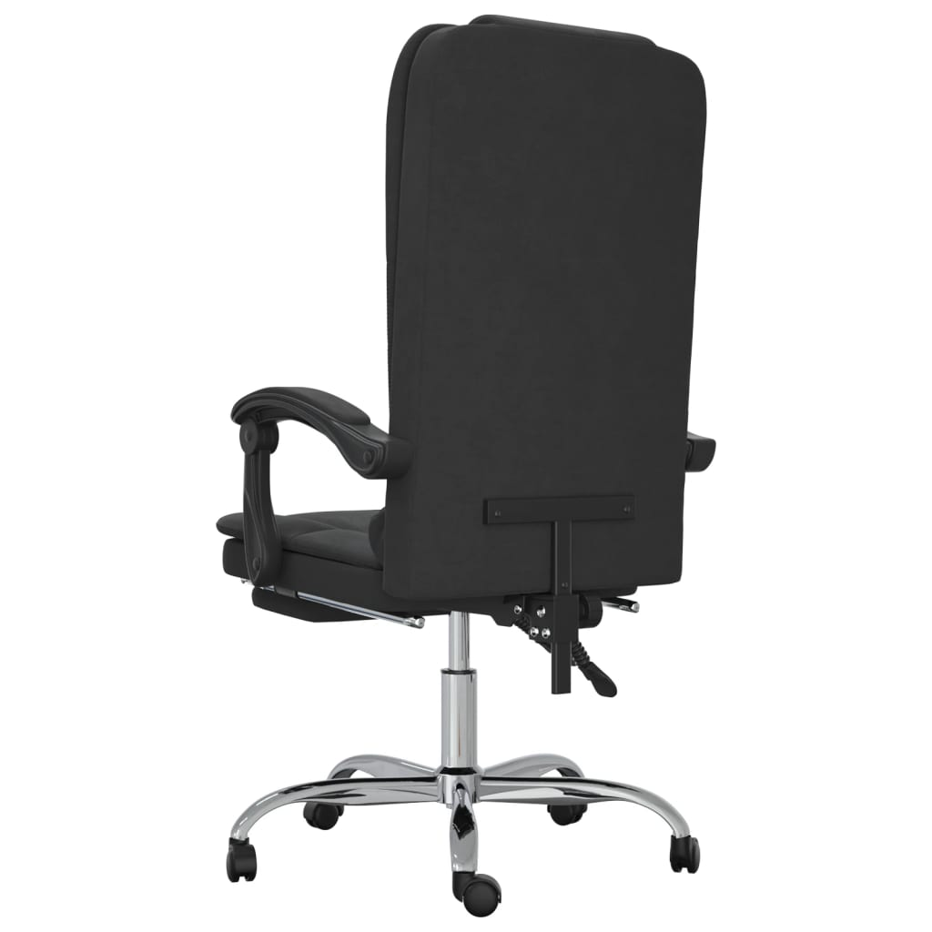 vidaXL Massage Reclining Office Chair Black Velvet