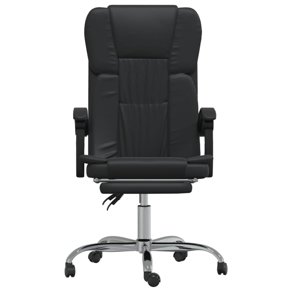 vidaXL Reclining Office Chair Black Faux Leather