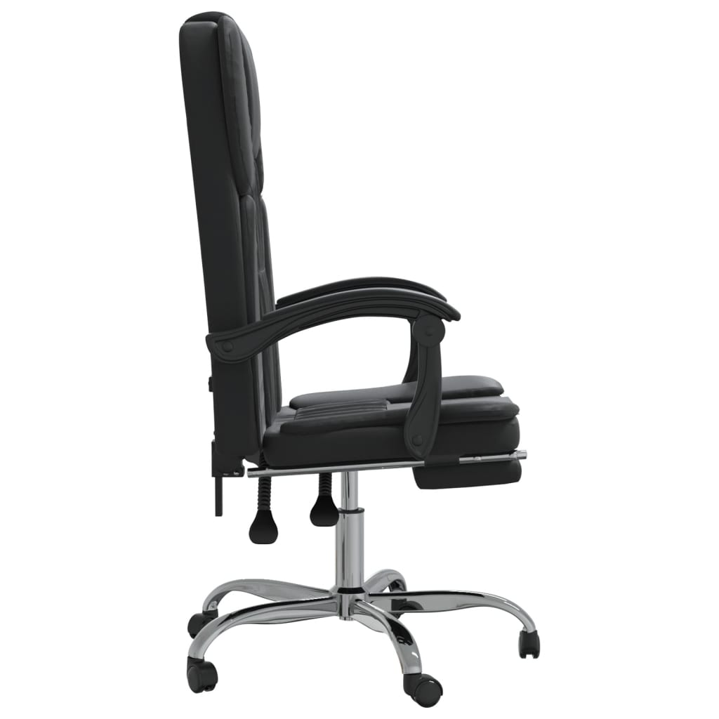 vidaXL Reclining Office Chair Black Faux Leather