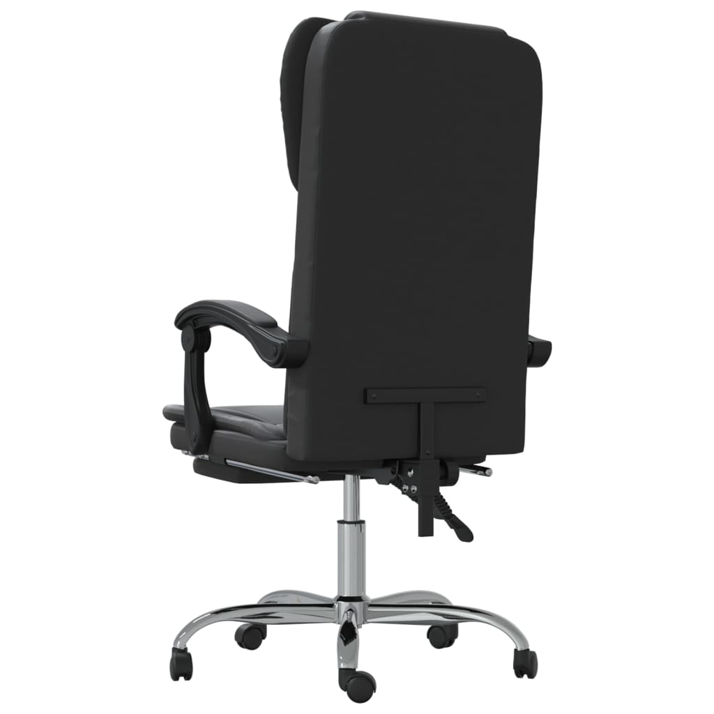 vidaXL Reclining Office Chair Black Faux Leather