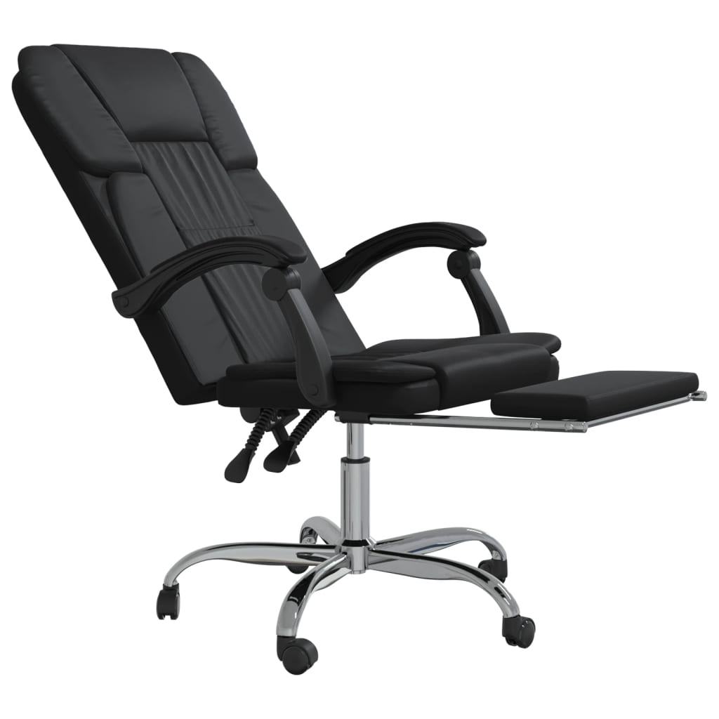 vidaXL Reclining Office Chair Black Faux Leather