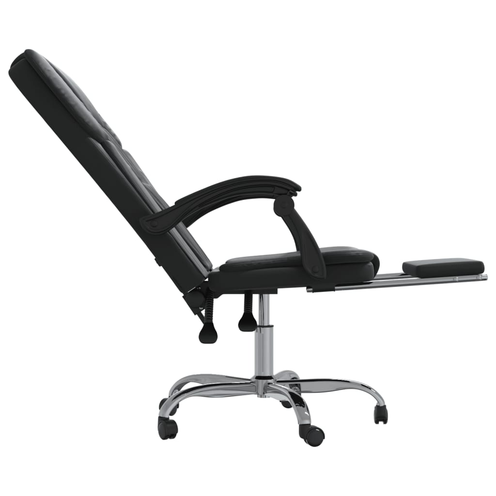 vidaXL Reclining Office Chair Black Faux Leather