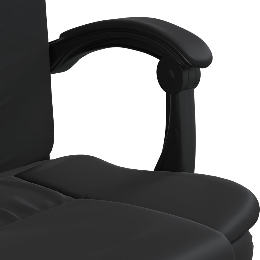 vidaXL Reclining Office Chair Black Faux Leather