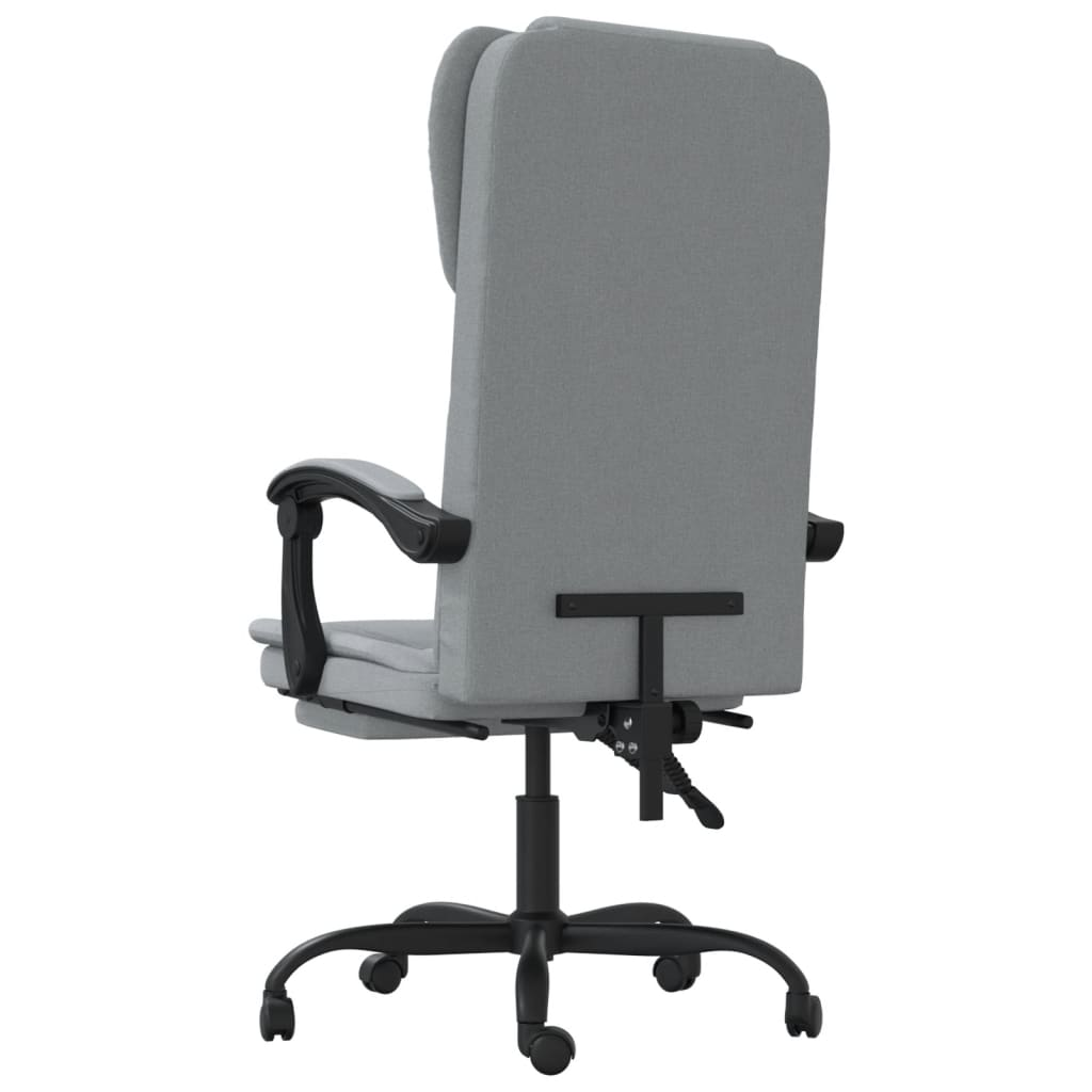 vidaXL Reclining Office Chair Light Gray Fabric