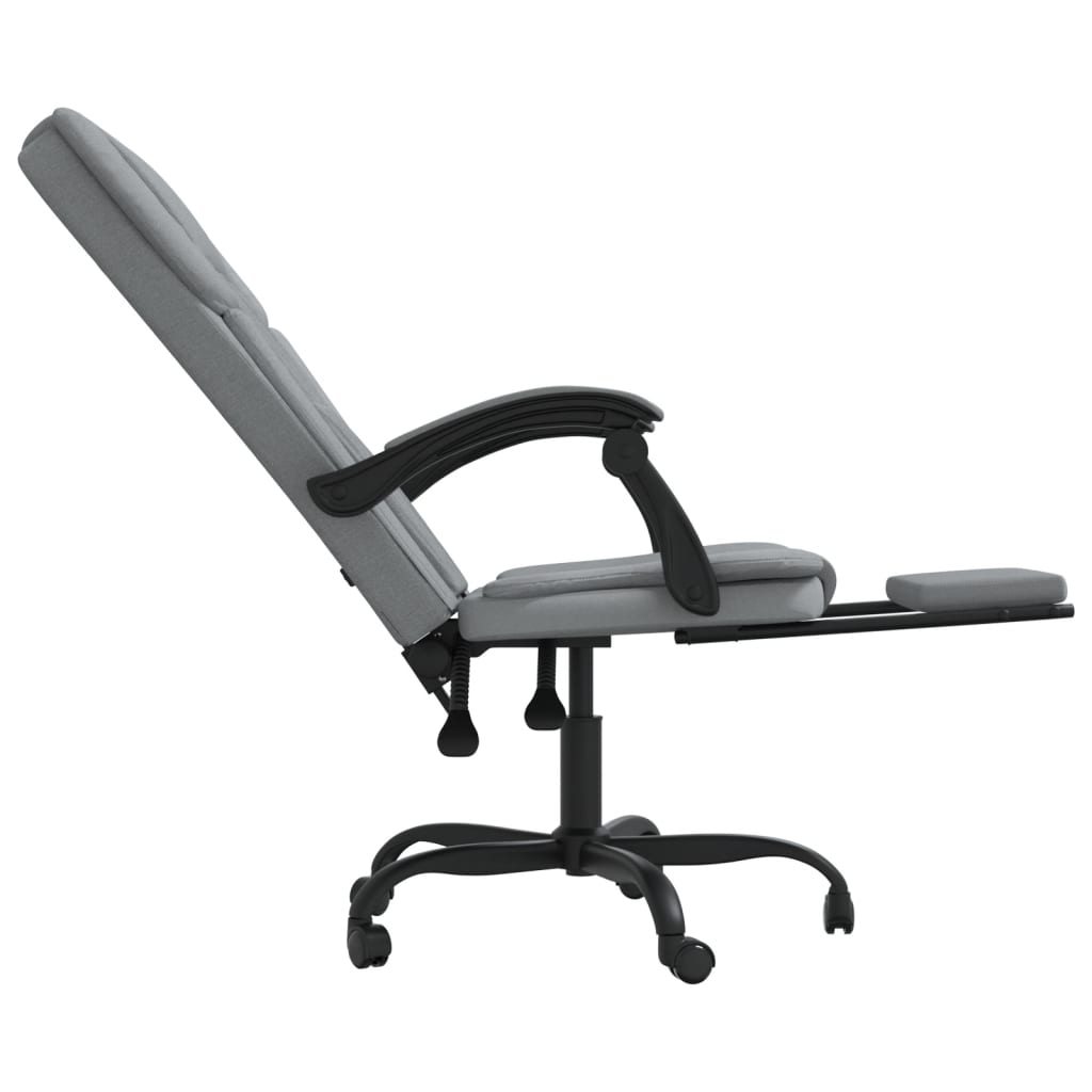 vidaXL Reclining Office Chair Light Gray Fabric