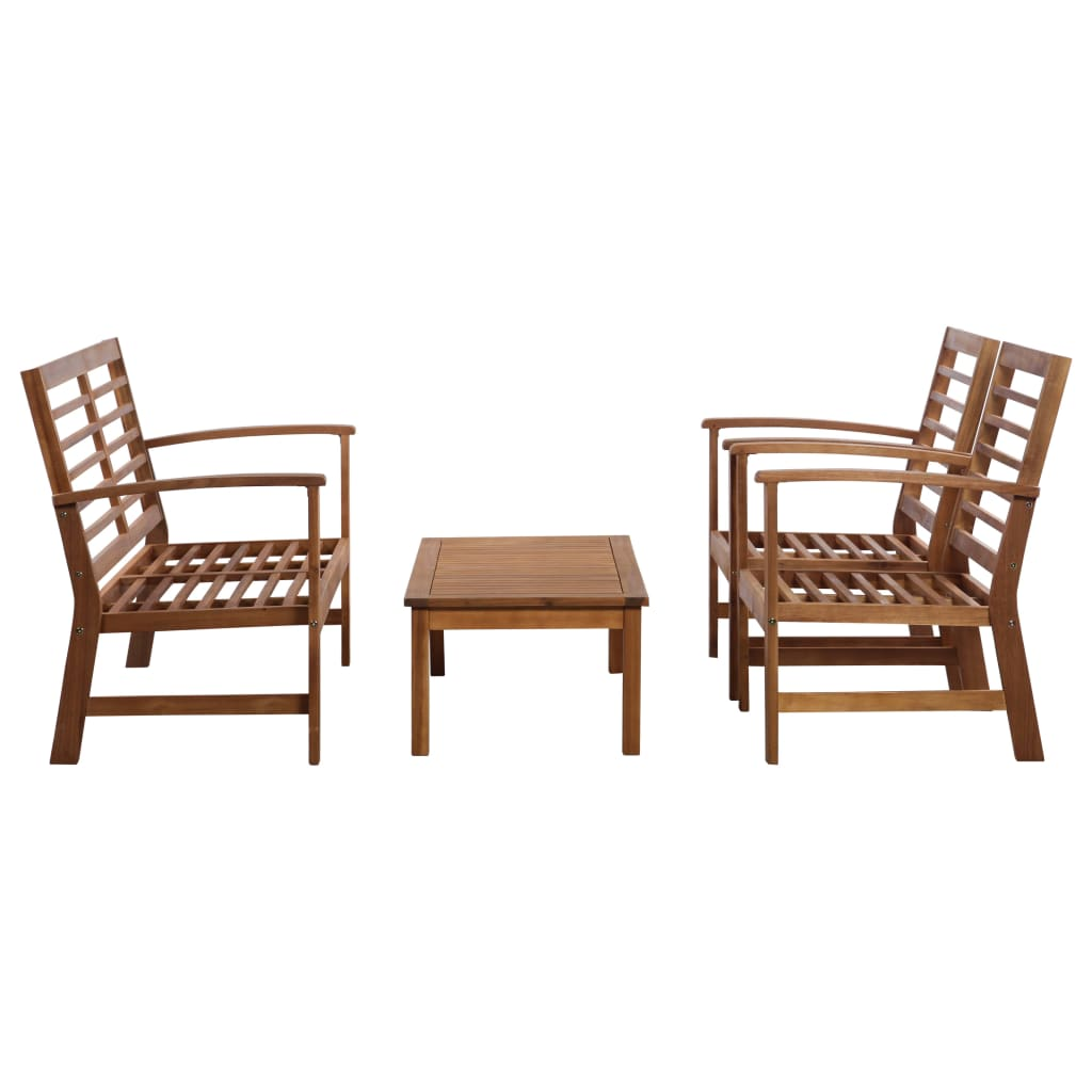 vidaXL 4 Piece Patio Lounge Set Solid Acacia Wood