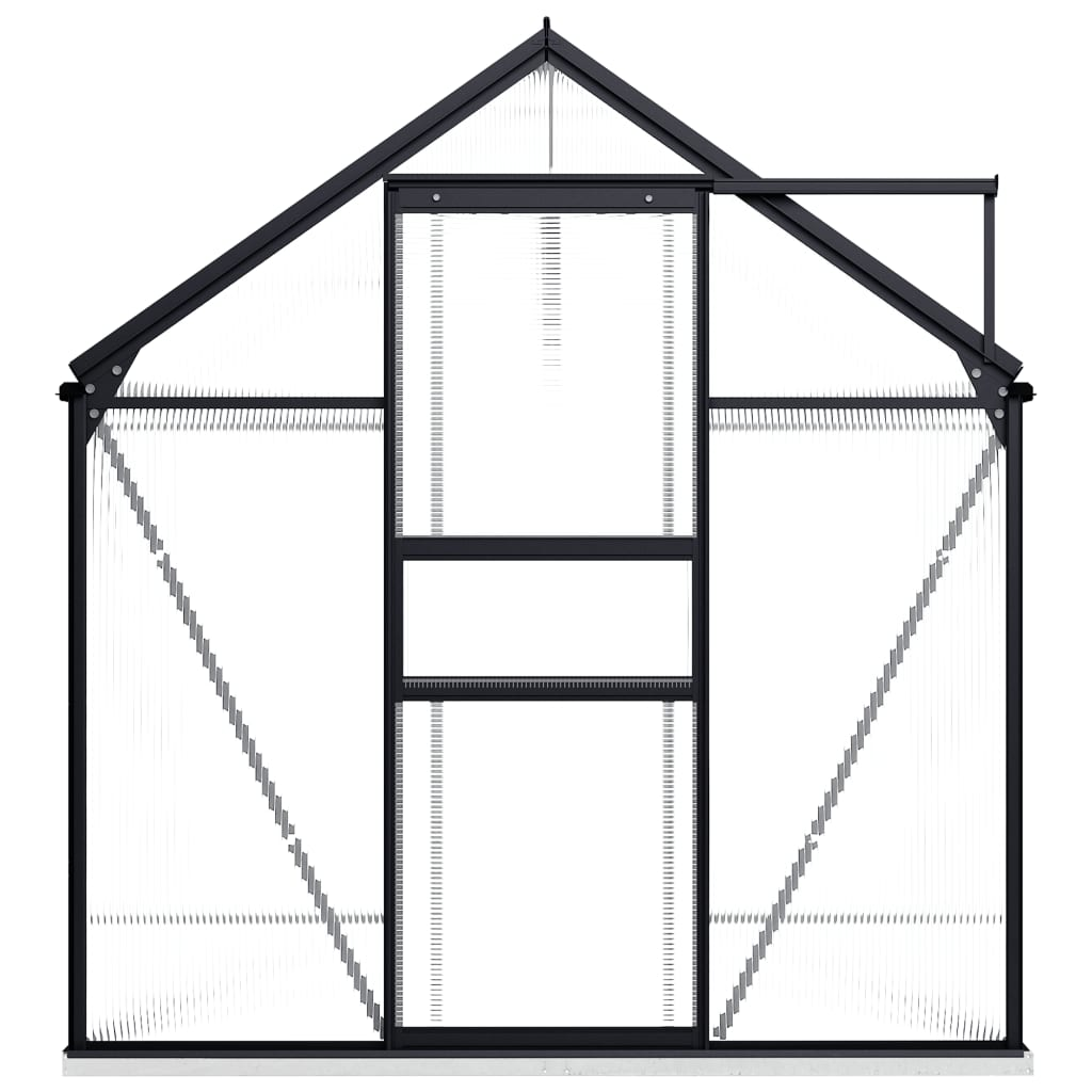 vidaXL Greenhouse with Base Frame Anthracite Aluminum 51.1 ft²