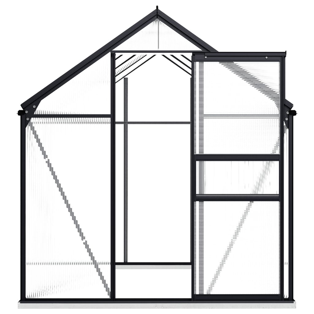 vidaXL Greenhouse with Base Frame Anthracite Aluminum 51.1 ft²