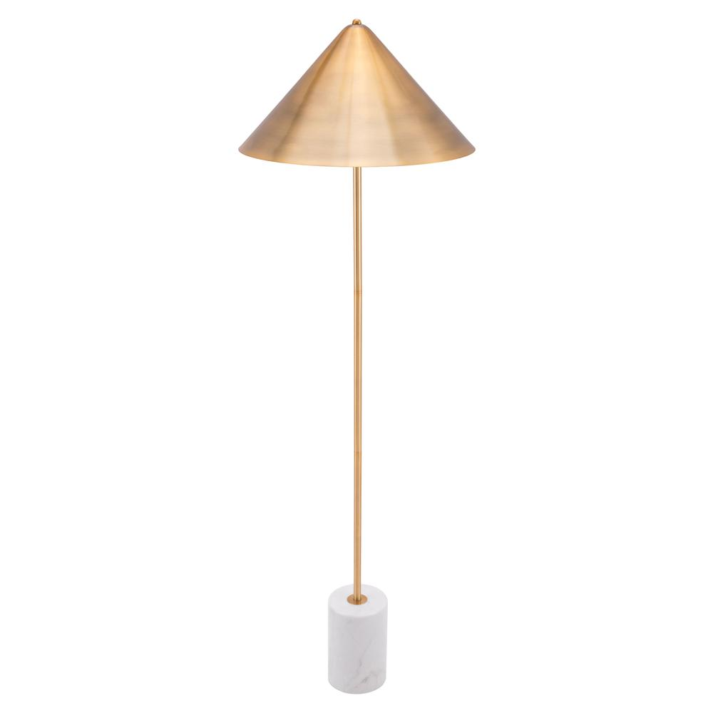 Bianca Floor Lamp Brass & White