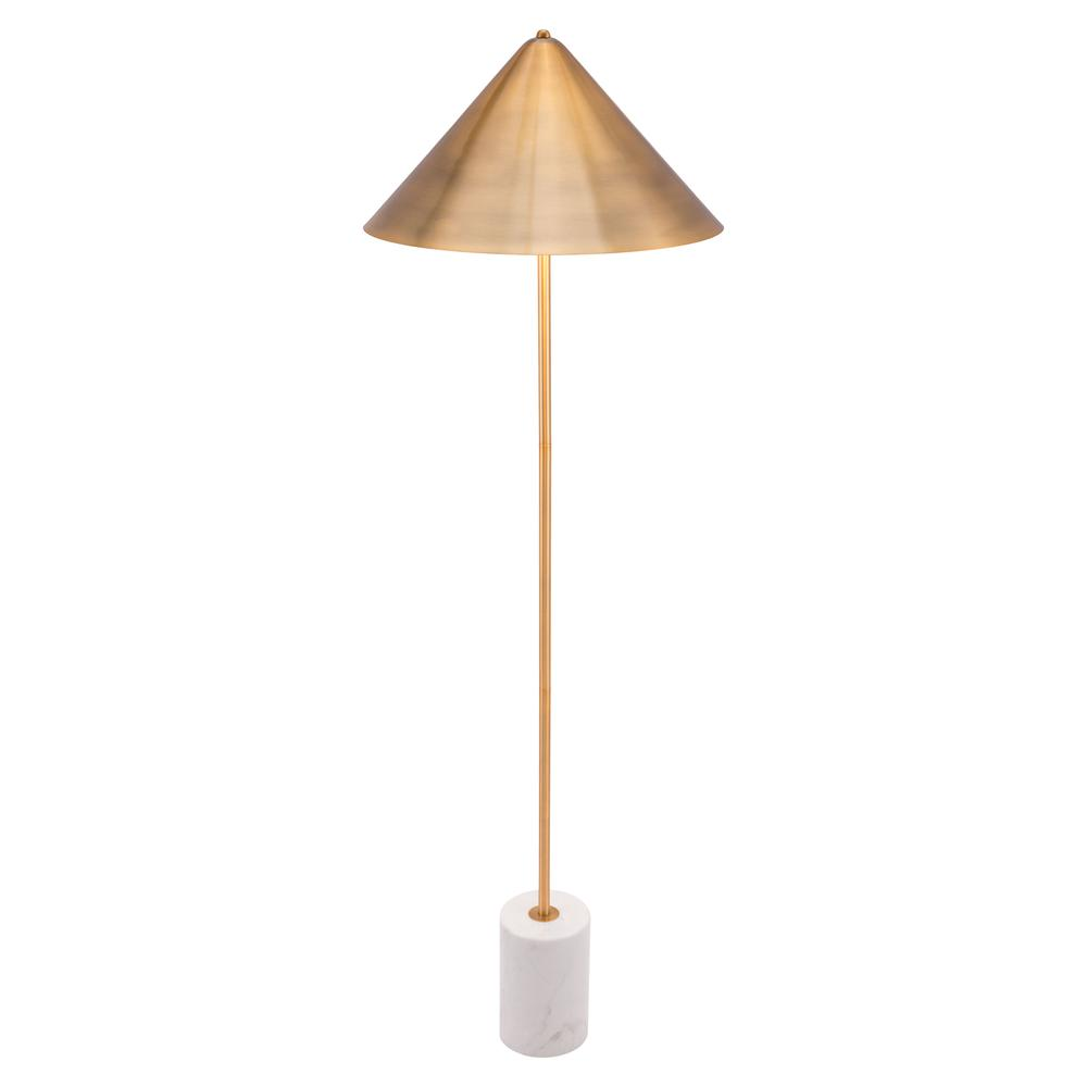 Bianca Floor Lamp Brass & White