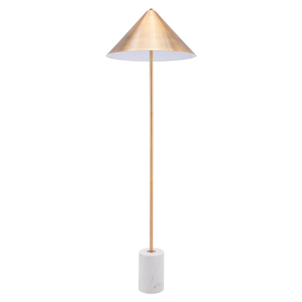 Bianca Floor Lamp Brass & White