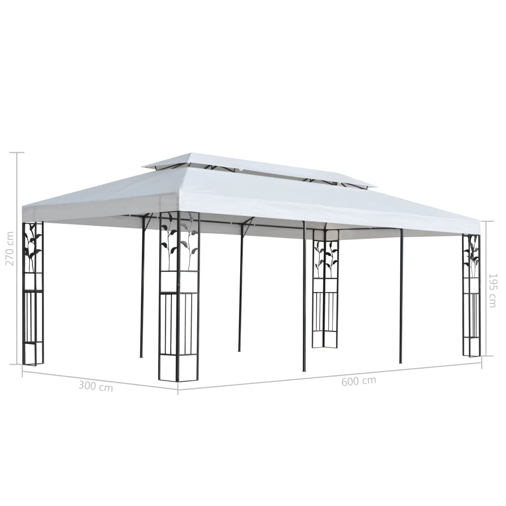 vidaXL Gazebo 9.8'x19.7' White