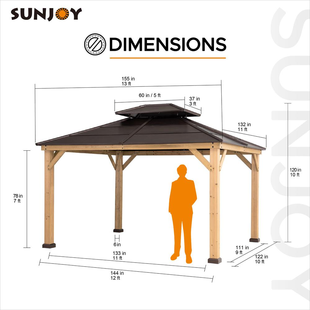 Chapman 11 x 13 ft. Outdoor Patio Cedar Framed Gazebo